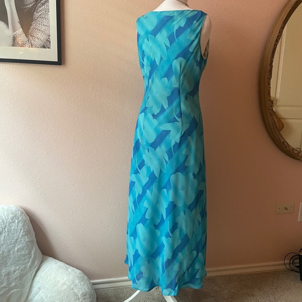 Vintage 90s Blue Summer‎ Mermaid Maxi Dress - Picture 3 of 4